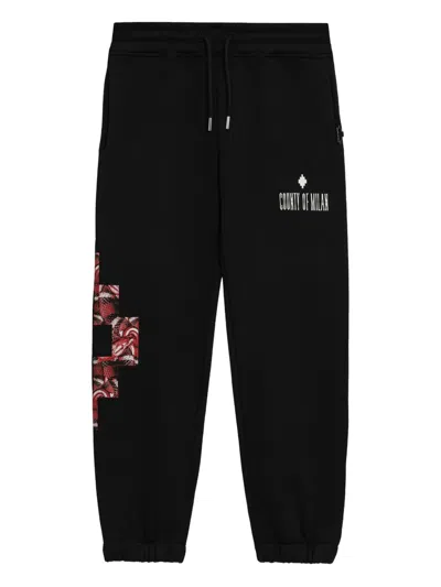 County Of Milan Geometric-print Track Pants In Black