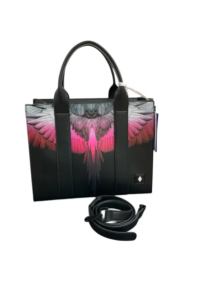 County Of Milan Hand Bag Pink Wings Woman  With Shoulder Strap In Black