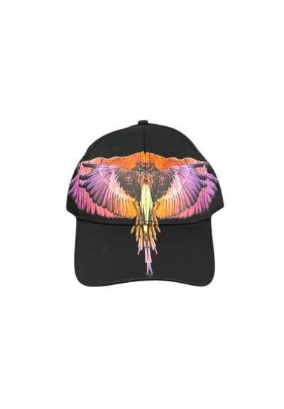 County Of Milan Hat With Visor Woman  Orange Wings In Black