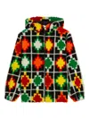 County Of Milan Hooded Geometric Jacket In Multi