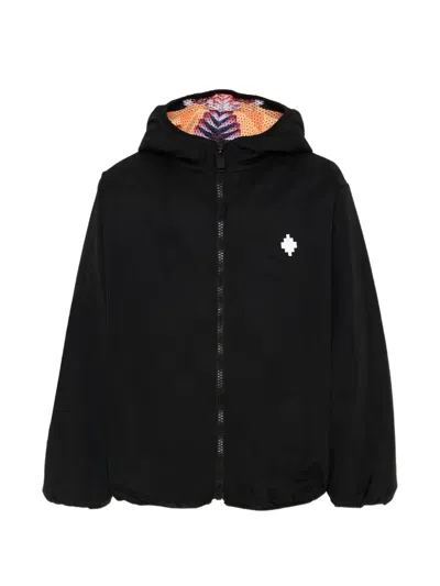 County Of Milan Kids' Hooded Graphic Jacket In Black