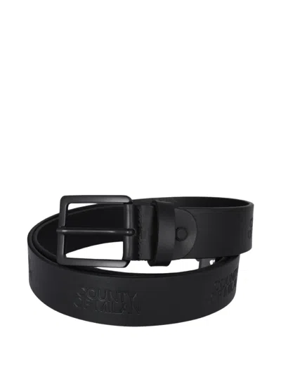 County Of Milan Logo-embossed Belt In Black