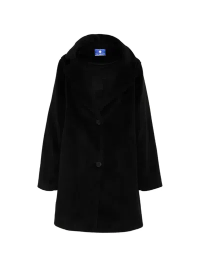 County Of Milan Kids' Logo-patch Button-up Coat In Black