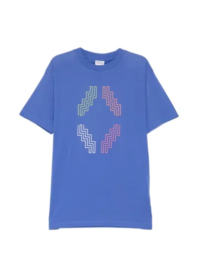 County Of Milan Outline Cross Basic T-shirt In Blue