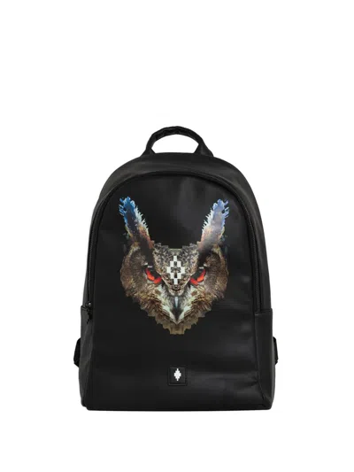 County Of Milan Owl-print Backpack In Black