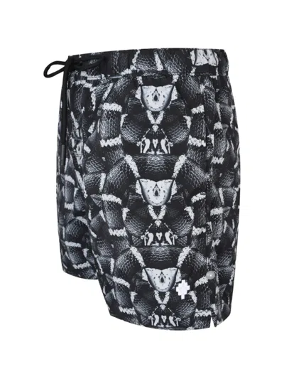 County Of Milan Snake-print Shorts In Black