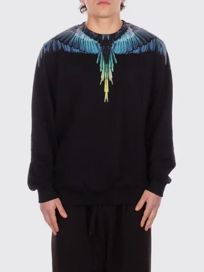 County Of Milan Wings Black-blue Crew Neck Sweatshirt