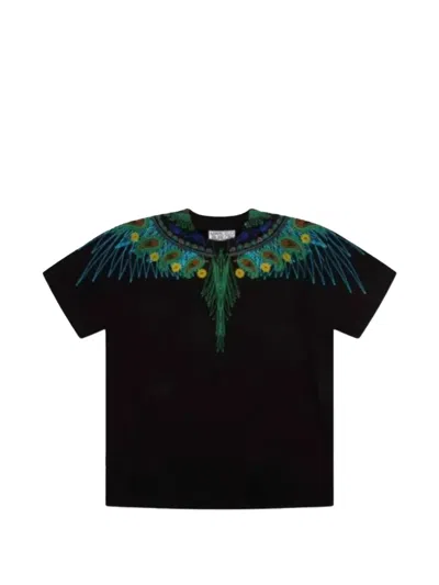 County Of Milan Kids' Wing-print T-shirt In Black