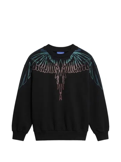 County Of Milan Kids' Wings Crew Neck Sweatshirt In Black