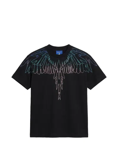 County Of Milan Kids' Wings Embellished T-shirt In Black