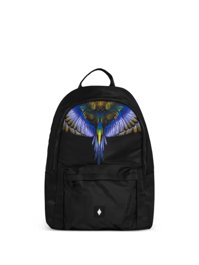 County Of Milan Wings-print Backpack In Black