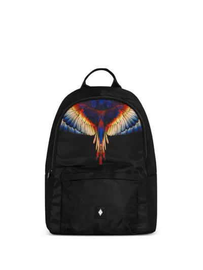 County Of Milan Wings-print Backpack In Black
