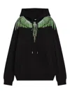 County Of Milan Wings-print Hoodie In Black