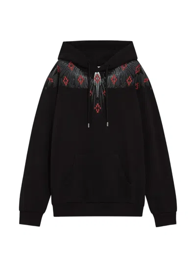 County Of Milan Wings Sweatshirt With Black Man Hood In Brown