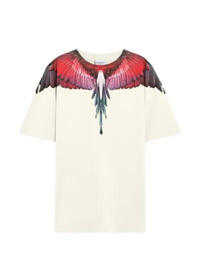 County Of Milan Wings-print T-shirt In Neutral