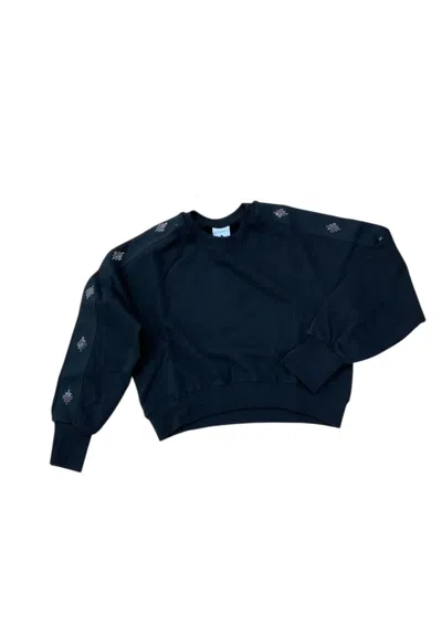 County Of Milan Women's Crew Neck Sweatshirt  With Band In Black