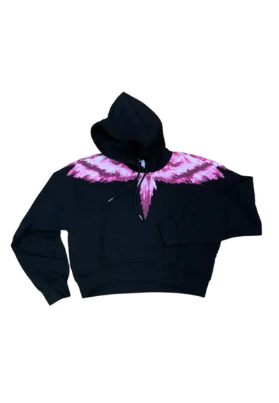 County Of Milan Women's Hoodie  Pink Explosives In Black