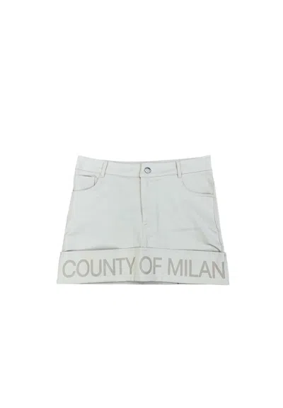 County Of Milan Women's Miniskirt Jeans  With Logo Below In Yellow