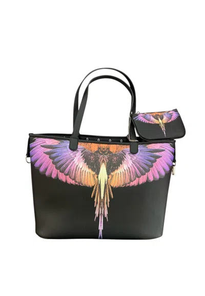 County Of Milan Women's Shoulder Bag  Orange Wings In Black