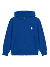 County Of Milan Zip Hooded Top In Blue