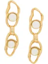 Coup De Coeur Liquid Pearl Chain Earrings In Gold
