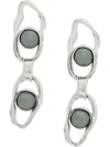 Coup De Coeur Liquid Pearl Chained Earrings In Silver