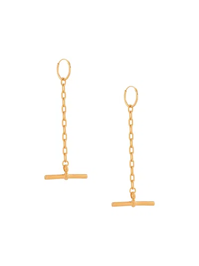 Coup De Coeur T Bar Drop Earrings In Gold
