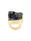 Coup De Coeur Vortex Rainbow Stone Ring In Metallic