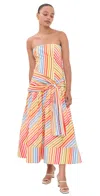 Couper Agee Maxi Dress Rainbow Stripe In Multi
