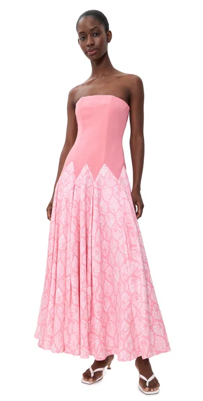 Couper Dottie Drop Waist Dress Flamingo In Pink