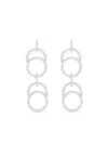 Courbet 18kt Recycled White Gold Celeste Laboratory-grown Diamond Pavé Double Hanging Earrings In Silber