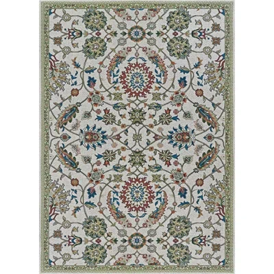 Couristan Dolce Floral Machine Made Flatweave Polypropylene Indoor / Outdoor Area Rug In Blue/red/beige In Blue;red;beige