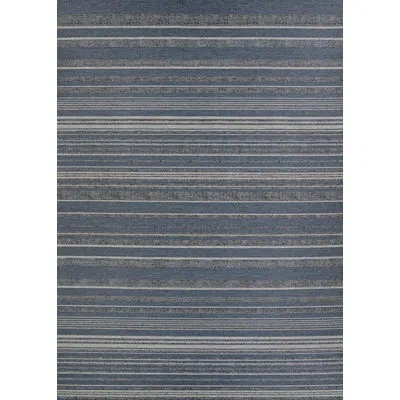 Couristan Dolce Striped Handwoven Polypropylene Indoor / Outdoor Use Area Rug In Blue/gray In Blue;gray