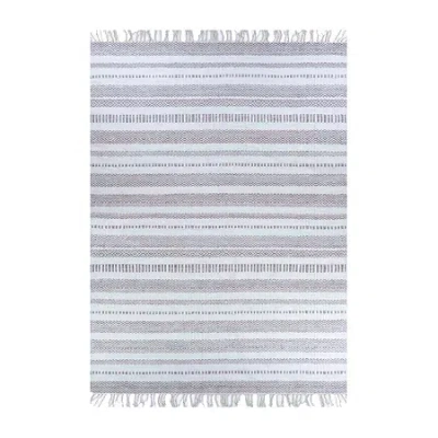 Couristan Lavalette Striped Reversible Indoor Outdoor Rectangular Accent Rug In Gray