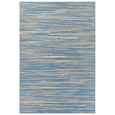 Couristan Monaco Alassio 2'x3'7" Sand Azure Turquoise Outdoor Rug