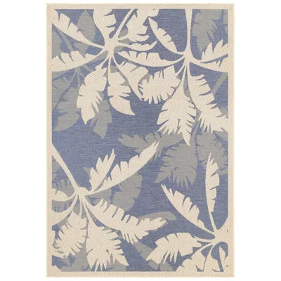 Couristan Monaco Coastal Floral 2'x3'7" Ivory Sapphire Outdoor Rug