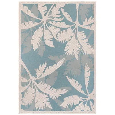 Couristan Monaco Coastal Floral 2'x3'7" Ivory Turquoise Outdoor Rug