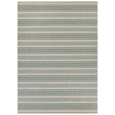 Couristan Monaco Marbella 5'10"x9'2" Blue Mist And Ivory Outdoor Ru