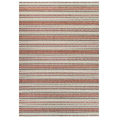 Couristan Monaco Marbella 5'10"x9'2" Coral And Ivory Outdoor Rug