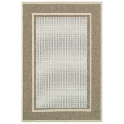 Couristan Monaco Maritime 5'10"x9'2" Blue And Sand Outdoor Rug