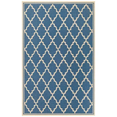 Couristan Monaco Ocean Port 5'10"x9'2" Azure And Sand Outdoor Rug