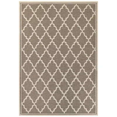 Couristan Monaco Ocean Port 5'3"x7'6" Azure And Sand Outdoor Rug