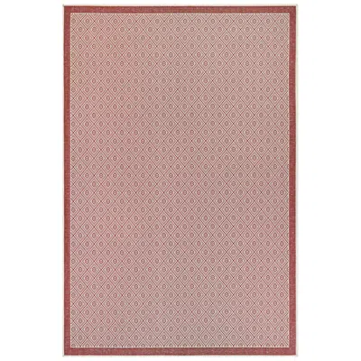 Couristan Monaco Sea Pier 3'9"x5'5" Sand And Maroon Outdoor Rug