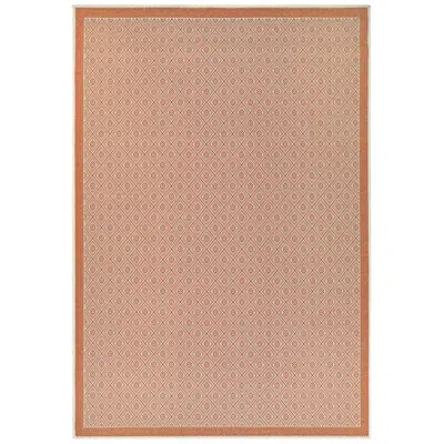 Couristan Monaco Sea Pier 5'10"x9'2" Sand And Salmon Outdoor Rug