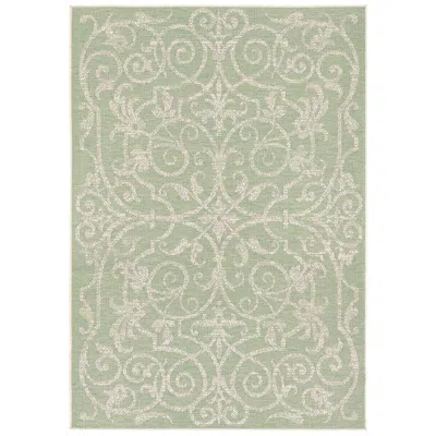 Couristan Monaco Summer Quay 2'x3'7" Ivory Light Green Outdoor Rug
