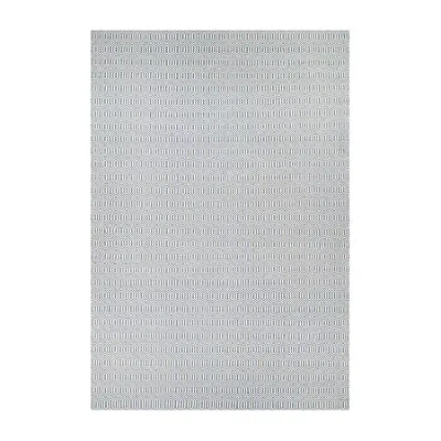 Couristan Southport Geometric Hand Tufted Indoor Outdoor Rectangular Accent Rug In Blue