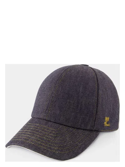 COURRÈGES MEN'S SIGNATURE DENIM CAP