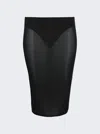 Courrèges Transparent Midi Pencil Skirt In Black