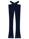 Courrèges Stretch Crepe Criss Cros Trouser Navy Blue In Blue