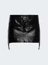 Courrèges Vinyl Suspenders Mini Skirt In Black